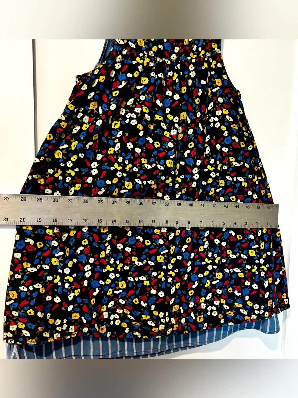 FITH Works Japanese Boutique Girls Floral Dress Striped Trim | Size 120 US 5/6